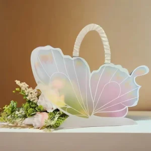 Luxury High Quality Large Plastic Butterfly Flower Bags Screen Printing Recycled Materials Custom Orders Accepted