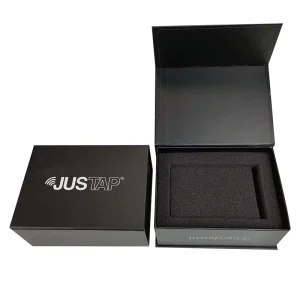 Luxury Matte Black Magnetic Flip Top Box Custom Logo Book Style Rigid Gift Packaging with Foam Insert