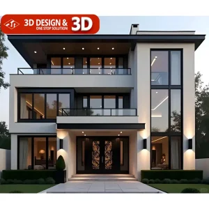 Luxury Modern Villa Whole House Interior Design Service with 3D Rendering Home Decor Graphic Design Solution