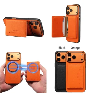 Luxury PU Leather Wallet Phone Case with Kickstand & Card Slots Compatible with Apple 17 16 15 14 13 12 11 Series