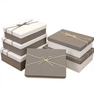 Luxury Recycled Art Gift Box with Bow Ribbon Custom logo Cosmetics Cover Cardboard Box Packaging