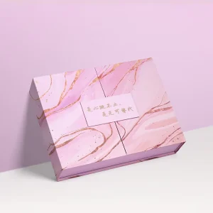 Luxury Rigid Double-Opening Paper Box, Pink Magnetic Gift Box with Custom Printing and Filler for Birthday Wedding Gift Sets