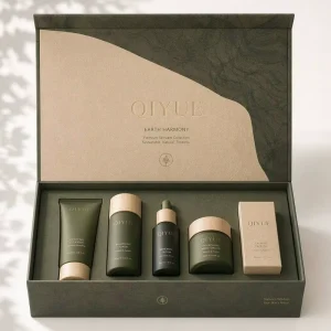 Luxury Rigid Paper Gift Box Skincare Set Bottles Custom Cardboard Cosmetic Packaging Case OEM Size Color Customizable Portable