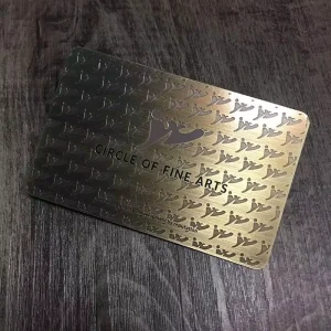 Luxury Silver-Plated Stainless Steel Business Card and Gift Card with Customized Shape Etched Text for Wedding High-End Branding