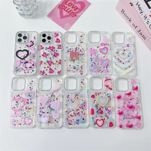 Luxury TPU PC Girl Woman Mobile Phone Cases for Huawei Honor Magic5 Lite X9A Painted Epoxy Loving Heart Cover