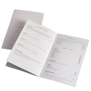 Luxury Texture Catalogue Menu Custom Printed for Spa Shop with Logo Book Printing