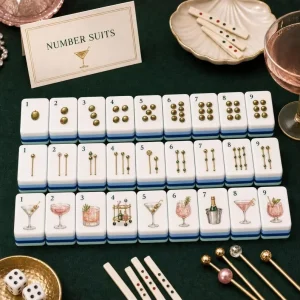 Luxury Themed American Mahjong Set Triple Layer Acrylic Art Tiles Premium Gift for Women’s Day & Afternoon Tea Parties