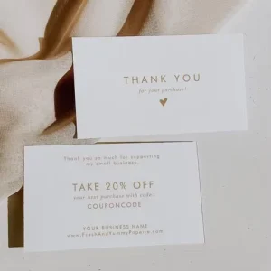 Luxury Thick Greeting Gift Cards High Quality Customized Thank You Cards with Matt Lamination Embossing Own Design