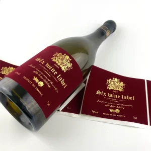 Luxury Velvet Sticker Labels Roll Adhesive Sticker Wine Label Custom Flocking StickerWine Perfume Bottle Gold Foil Embossing