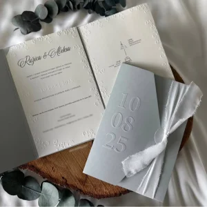 Luxury Wedding Invitations Suite with Embossing Pricing for Event Businesses