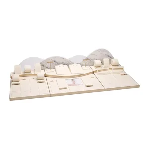 Luxury White Jewelry Display Set Organizer Container Stand Dustproof Square Design for Rings Bangles (50x50cm 50x100cm)