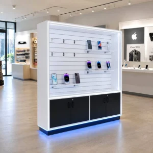 MDF and Glass Combined Display Case Wood Frame Commercial Showcase Cabinet for Shop Mobile Store Use