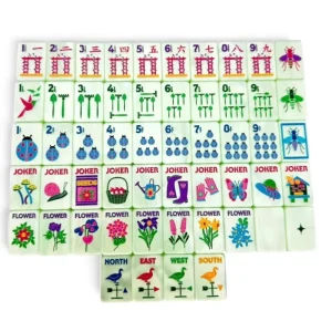 MJ066 Garden Glow Matcha Pearl American Mahjong Set 160 Engraved Acrylic Tiles Eco-Friendly Game Night