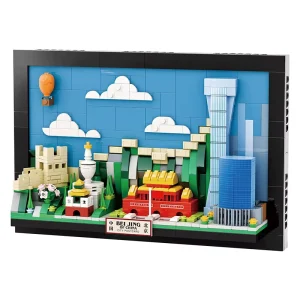 MOC Urban Edifice Interlocking Bricks Vibrant 579Pcs Beijing Skyline Building Blocks Set