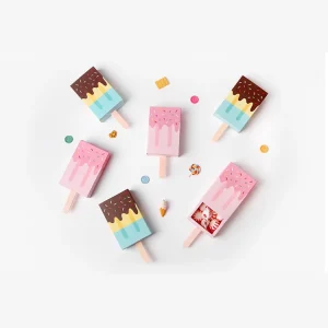 Macarons Popsicle Candy Folding Paper Box Cartoon Ice Cream Drawer Gift Box