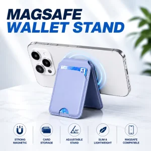 MagSafe Wallet Custom Logo N52 Strong Magnetic Card Holder RFID Blocking Phone Stand Magnetic Wallet