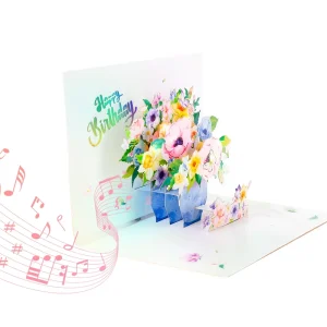 Magical 3D Pop Up Electronic Happy Birthday Card Music Customization Snow White Paper Creative Modern Design Perfect Party Gift