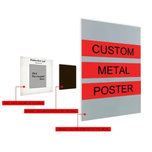 Magnet Hanging System Custom Metal Poster Movie Comic Landscape Metal Printing Tin Wall Decor Gloss Matt 3D