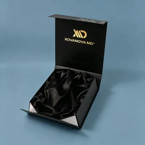 Magnetic Rigid Cardboard Cosmetic Gift Box Satin Liner Matt Lamination Logo Printing for Beauty Supplies