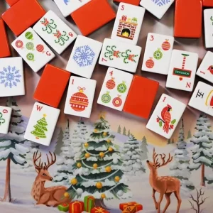 Mahjong Tiles Christmas Holiday Premium American Mahjong Set