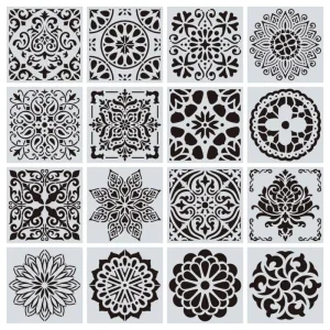 Mandala Painting Stencils Reusable Laser Cut Painting Mandala Dotting Stencils Template for Floor Wall Tile Fabric Furniture