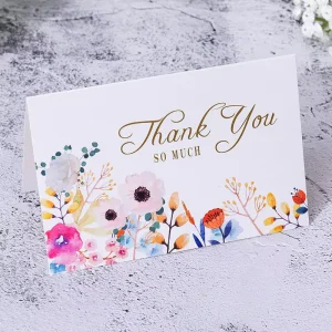 Manufacturer Custom Printing Thank You Paper Cards Happy Birthday Greeting Card Gift Cards with Customized Logo