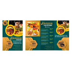 Manufacturer Printing Service Design Custom Take Out Food Restaurant Menus, Poster for Restaurant