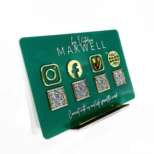 Manufacturer Signs Business Uv Printed Laser Cutting Personalized Instagram Social Media Plate Uv Printed Acrylic Qr Code Stand