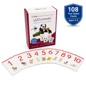 Math Animal Preschool Math Flash Playing Cards 108 Two-Sided Set Toddler Learning Educational Toy Custom Factory