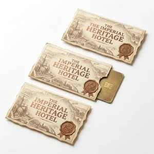 Matte Black Gold Foil Hotel Key Card Sleeves Custom Printed Luxury Welcome Text 300gsm Coated Paper Room Key Holder OEM