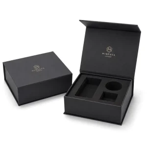 Matte Black Magnetic Rigid Box Cardboard with Customizable EVA Insert and Gold Foil Logo for Skincare