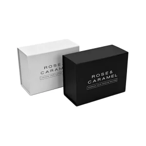Matte Black White Magnetic Closure Rigid Gift Boxes Custom Logo Print for Beauty Skincare Tanning Cosmetics