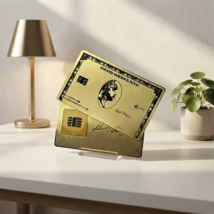 Matte NFC Metal Business Card with Hidden Chip Laser Engraved Logo for Fast Digital Profile Sharing