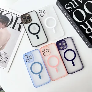 Matte Transparent Clear Magnetic Mobile Cover for iPhone 16 15 14 13 12 11 Pro Max Wireless Charging Cell Phone Case Shell