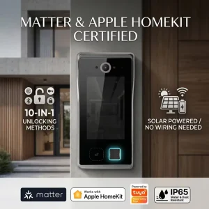 Matter WiFi Smart Intercom IP65 Face Recognition Video Door Phone Support Apple HomeKit Alexa Google IPS Touch Screen