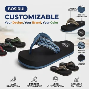 Men Woven Fabric Strap Platform Flip Flops Thick Wedge EVA Thong Slippers Non-Slip Casual Summer Beach Fashion Imported