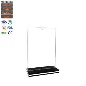 Menu Stand Card Holder A5 Advertising Card Display T Shape Double Sided Table Sign Holder Plastic Display Stand