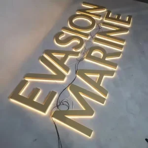 Metal Backlit 3D Business Sign for Wall Custom Logo Store Front Signage with Lighting for Mall and Shops