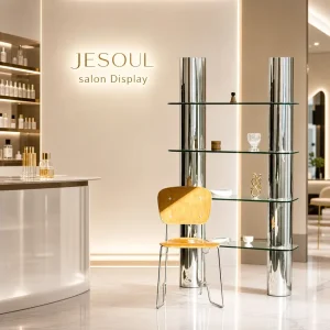 Metal Display Stand Salon Furniture Led Display Display Rack Spa Furniture Beauty Bed Treatment Room Reception Desk Skincare