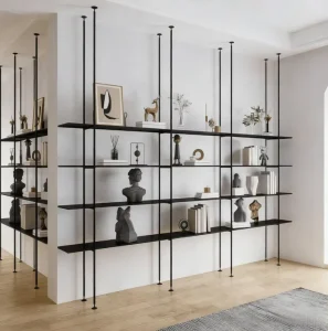 Metal-Frame Floor-to-Ceiling Storage Display Shelf