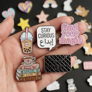 Metal Mobile Phone Sticker Brooch 3M Adhesive Antique Modern Design Custom Logo
