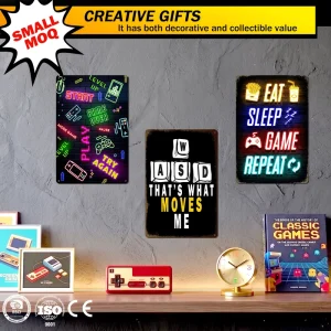 Metal Signs Vintage Game Room Tin Signs 20x30cm Birthday Gift Wall Decoration Collection Art for Man Cave Home Decor