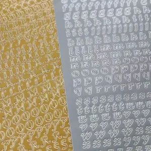 Metallic Gold Letter Vinyl Stickers, Alphabet Decorative Stickers for School and Office