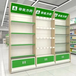 Metallic Supermarket Display Shelving Adjustable Back Heavy Duty Storage Racks Customizable Size Color Freestanding Retail Store
