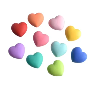 Mini Flatback Resin Heart-Shaped Hand-Painted Charms for DIY Crafts, Phone Cases, and Shoes