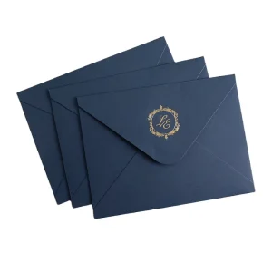 Minimalist Gold Foil Stamping Black Paper Envelope Greeting Card Custom Brand Logo Low Minimum Order Eco friendly