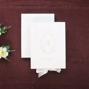 Minimalist Ins Aesthetic Beige Hardcover Invitation Velvet Box with Clear Acrylic & Satin Ribbon for Wedding Ceremony Events