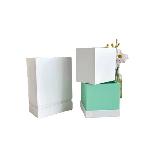 Minimalist White Rigid Gift Box Set with Clean Design for Cosmetics Perfume and Retail Products Hard Paper Lid and Base Boxes