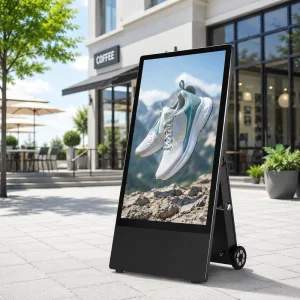 Mobile Outdoor Digital Poster 43 55 Inch Rechargeable Battery High Brightness LCD Display with Remote Publishing System