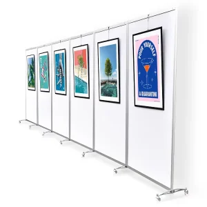 Mobile Outdoor Eco friendly Film Coated Aluminum Frame Calligraphy Painting Exhibition Board Kindergarten Display